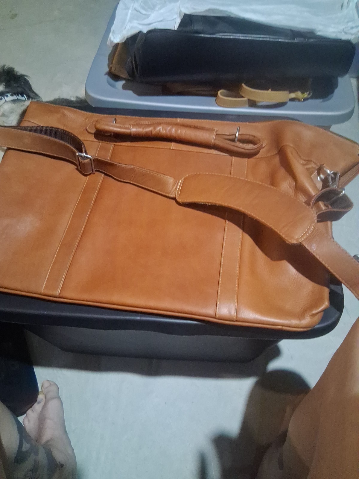 piel leather duffle bag