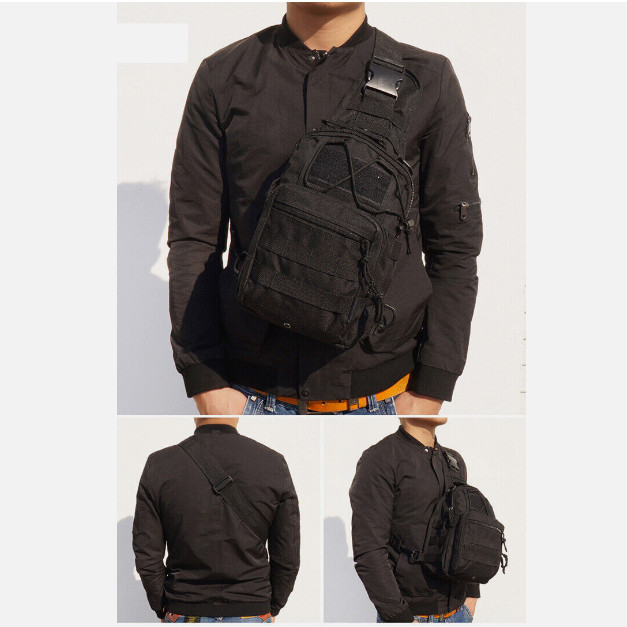 Mens Backpack Tactical Bag Sling Shoulder Molle Travel Chest Pack Outdoor Hiking