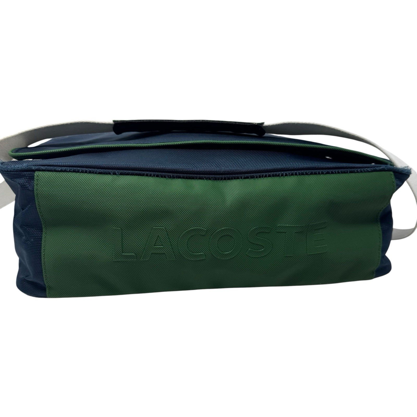 Vintage Lacoste Retro Messenger Laptop Bag – Green & Blue Satchel