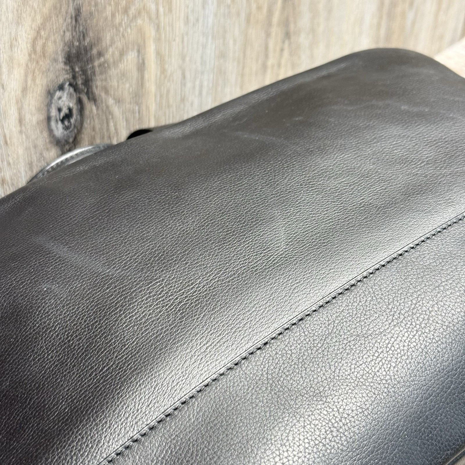 COACH 24 hour Smooth Black Leather Laptop Briefcase Messenger Bag — F72224