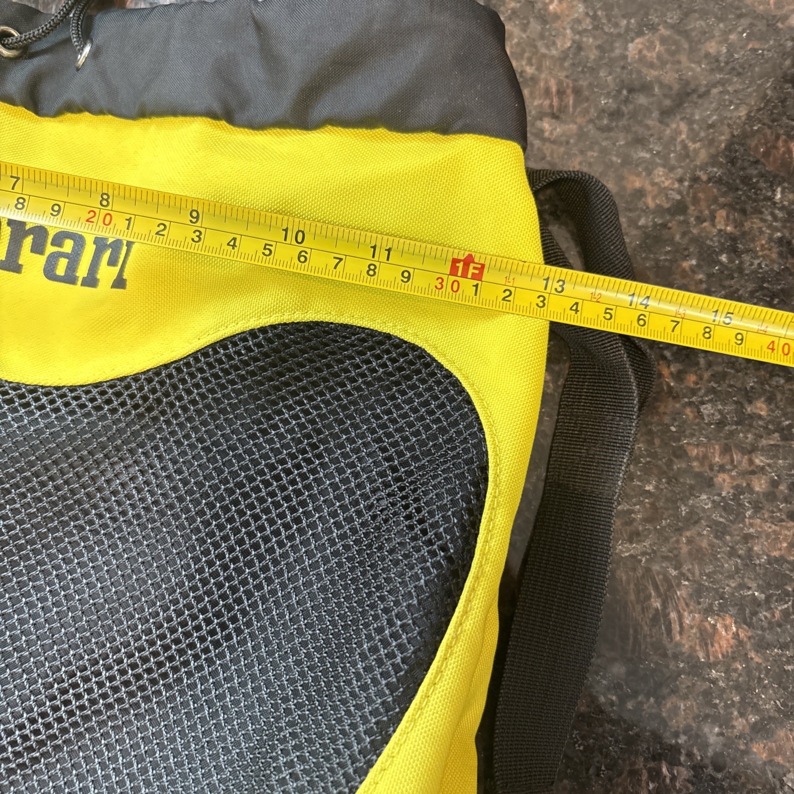 Ferrari Fila Book bag Neon Yellow Black Tie Strap Rare🔥🐎