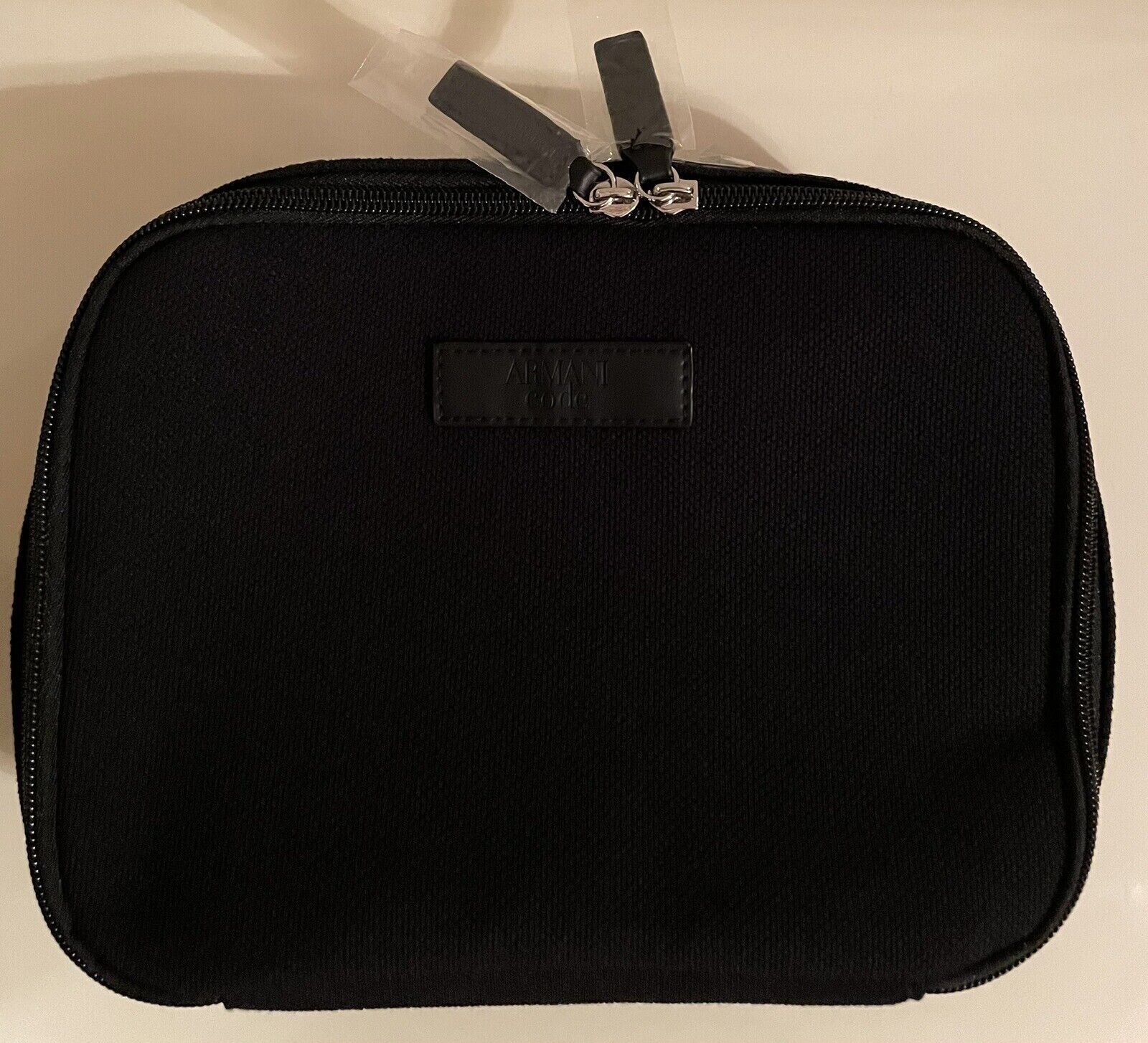 GIORGIO ARMANI Black Toiletry Bag Pouch Travel Case New with Dust Bag