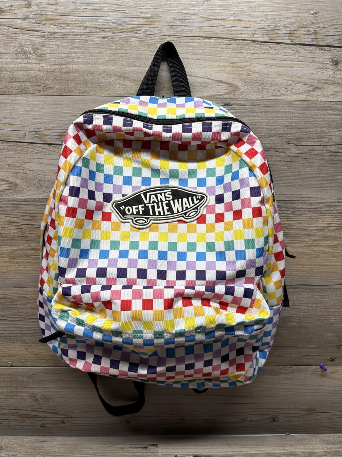 VANS Old Skool Rainbow Checkerboard Backpack Casual School Outdoors