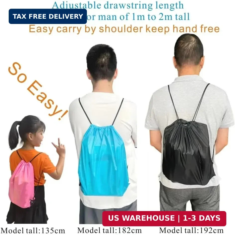 20 Pack Drawstring Backpacks Black Cinch Bags for Gym Sports Travel DIY Yoga