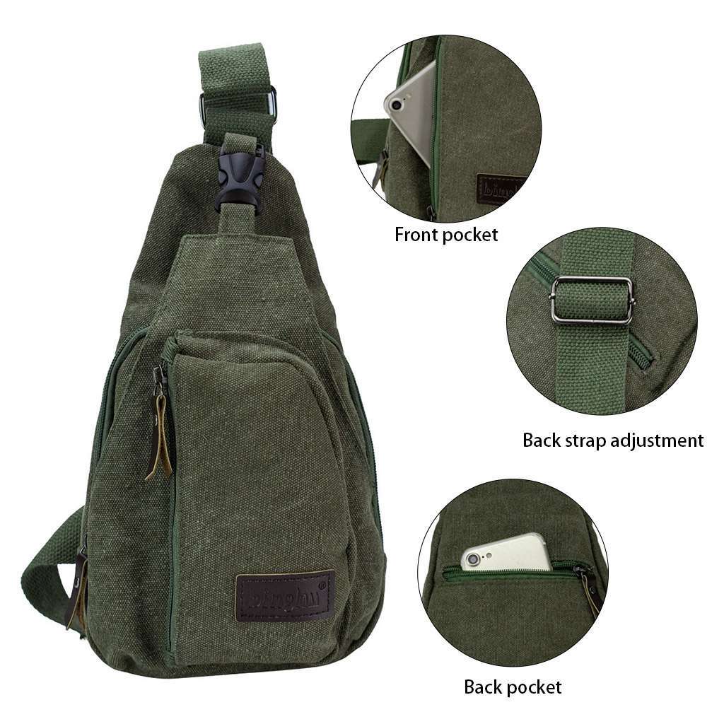 Vintage Men’s Canvas Messenger Shoulder Bag Crossbody Sling Chest Bags Satchel