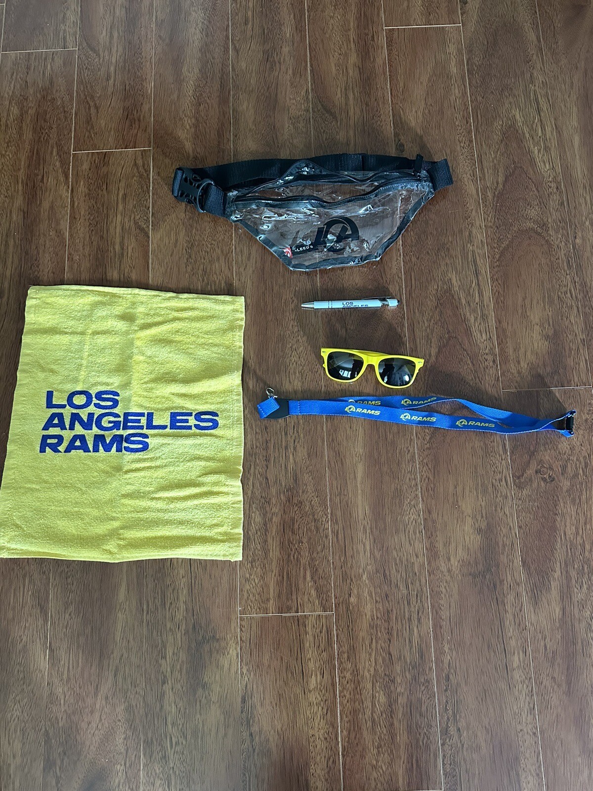 NFL Los Angeles Rams Leeds Clear Transport Belt Bag Fanny Pack With Rams Swag