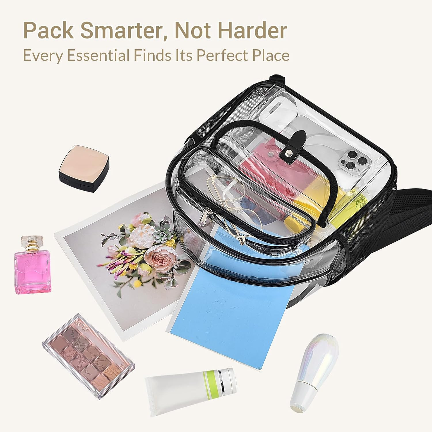 Sports Fan Small Clear Backpack for Stadium, Concert, Festival & More – Multi-Po