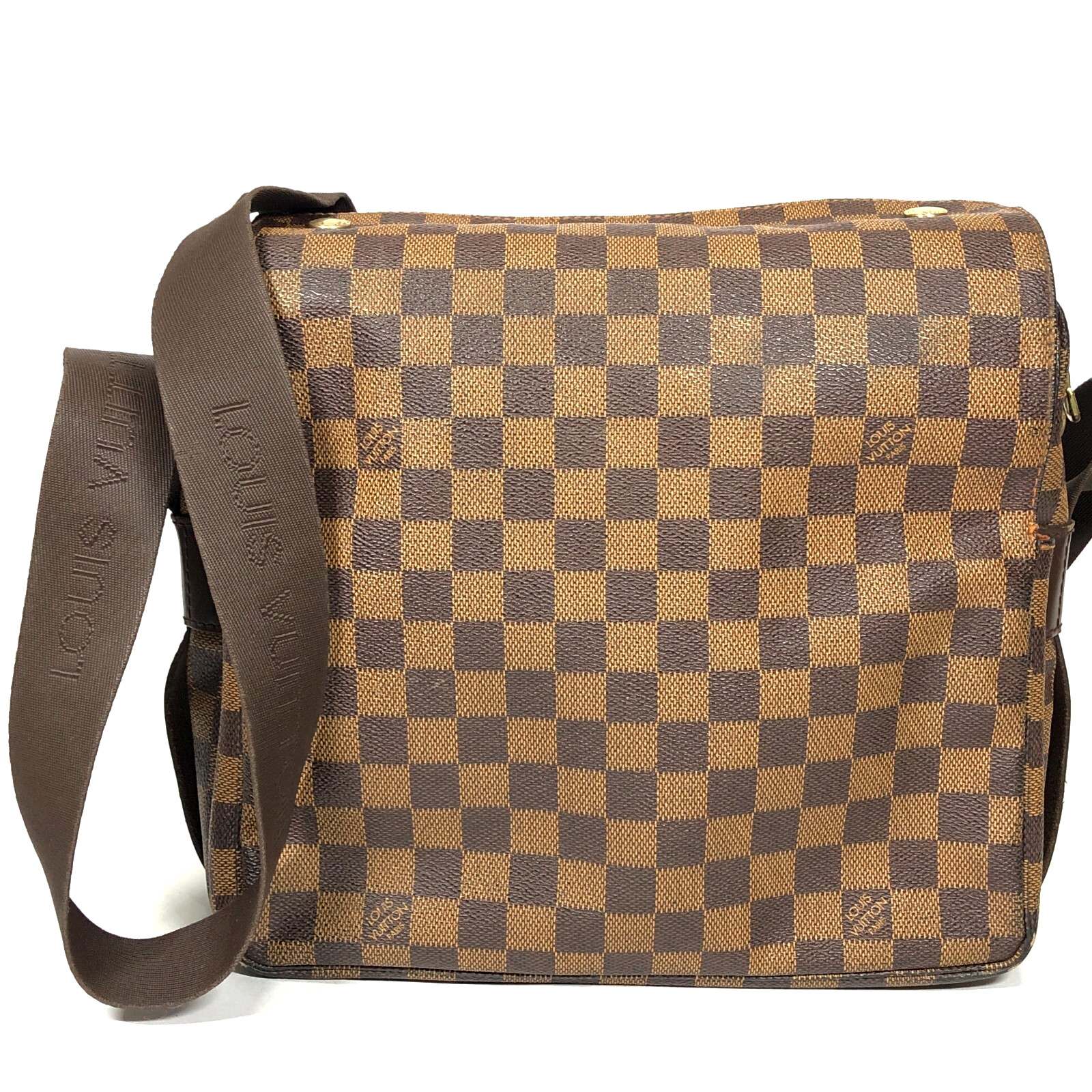 Auth Louis Vuitton Naviglio Shoulder Bag Damier Ebene Crossbody N45255 SR0095