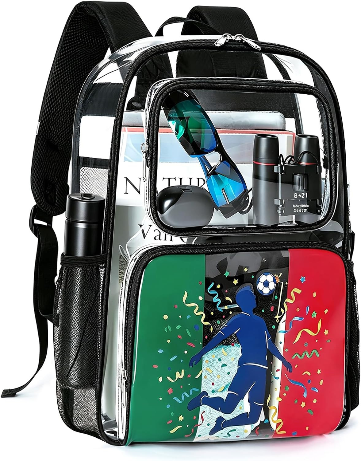 Clear Backpack for Women Men,Heavy Duty PVC Transparent See through Backpack,Lar