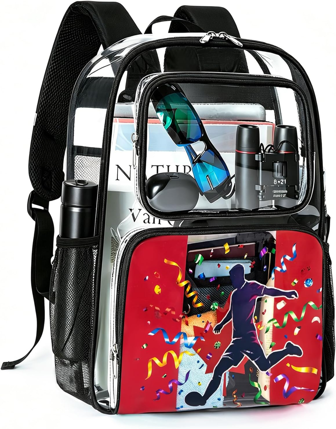 Clear Backpack for Women Men,Heavy Duty PVC Transparent See through Backpack,Lar
