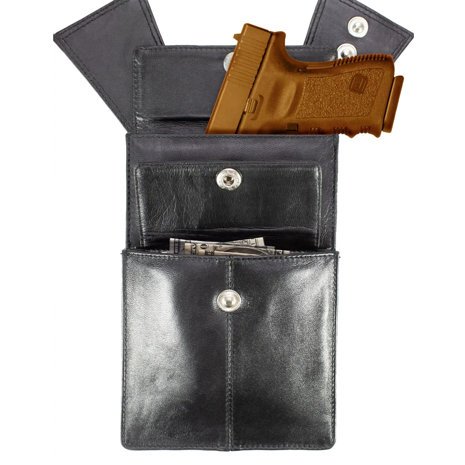 Handcrafted Leather Shoulder Men’s Underarm Bag Hidden Pocket Holder