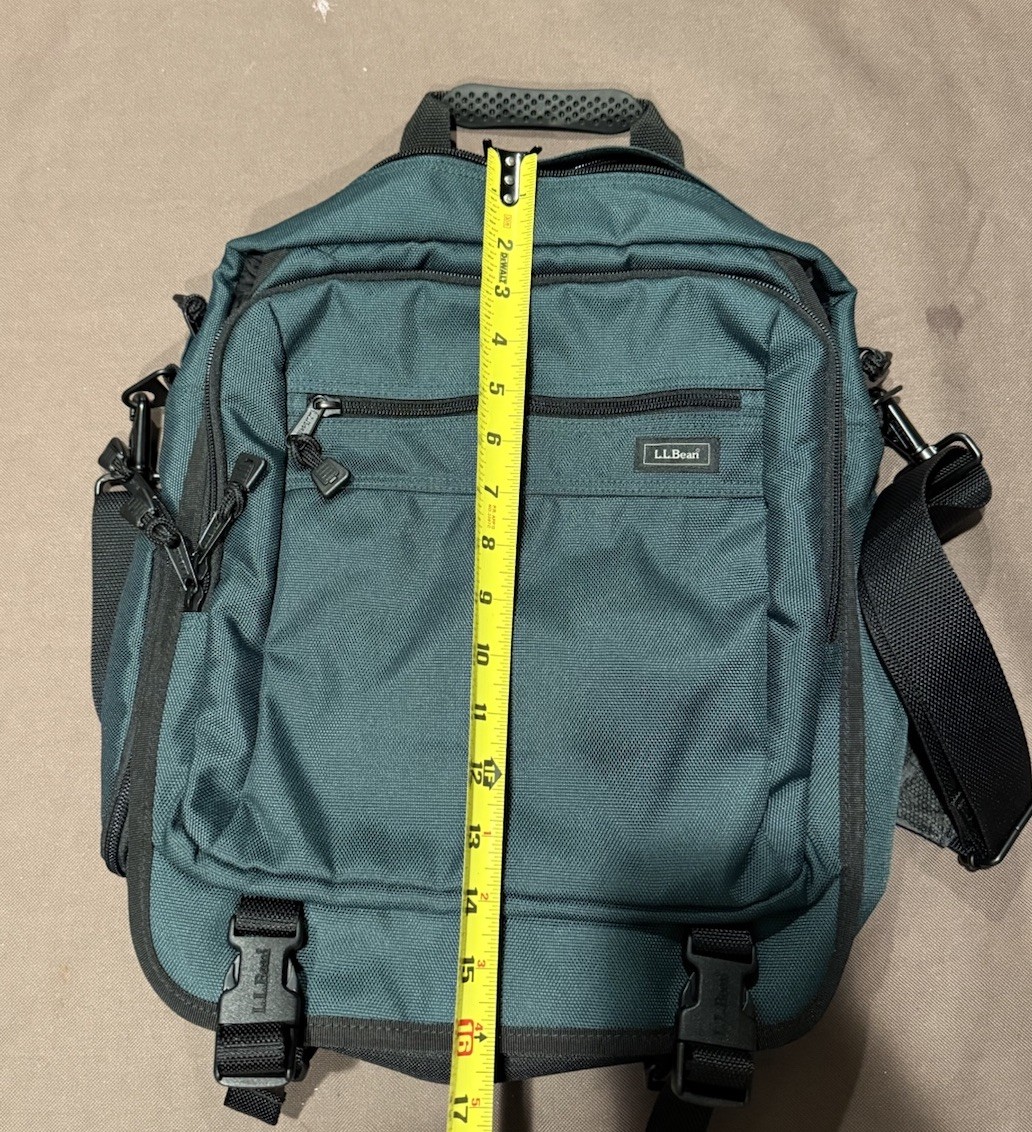 LL Bean 0NDR7 Deluxe Book Pack Polyester Travel Backpack Green ONDR7