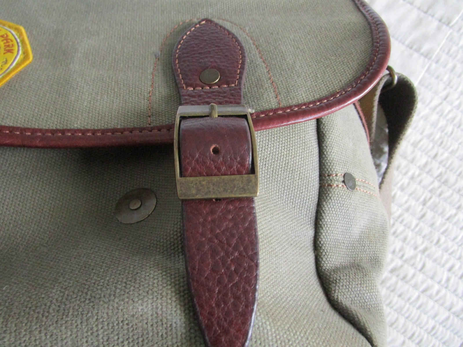 Pendleton National Parks Patches Canvas Leather Messenger Laptop Bag RARE Unisex