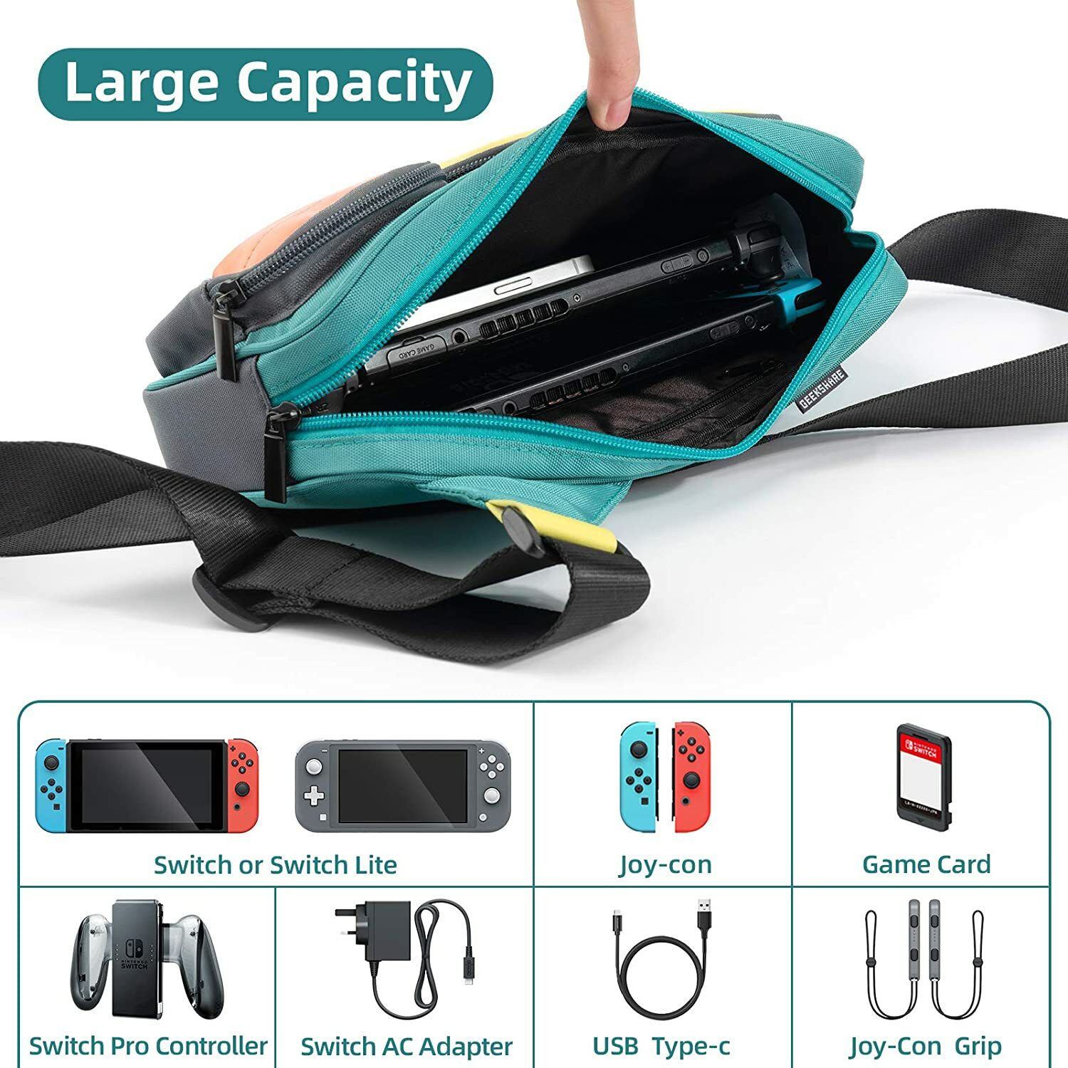 Green Crossbody Bag Backpack Travel Shoulder Bag Message Bag for Boy & Girl