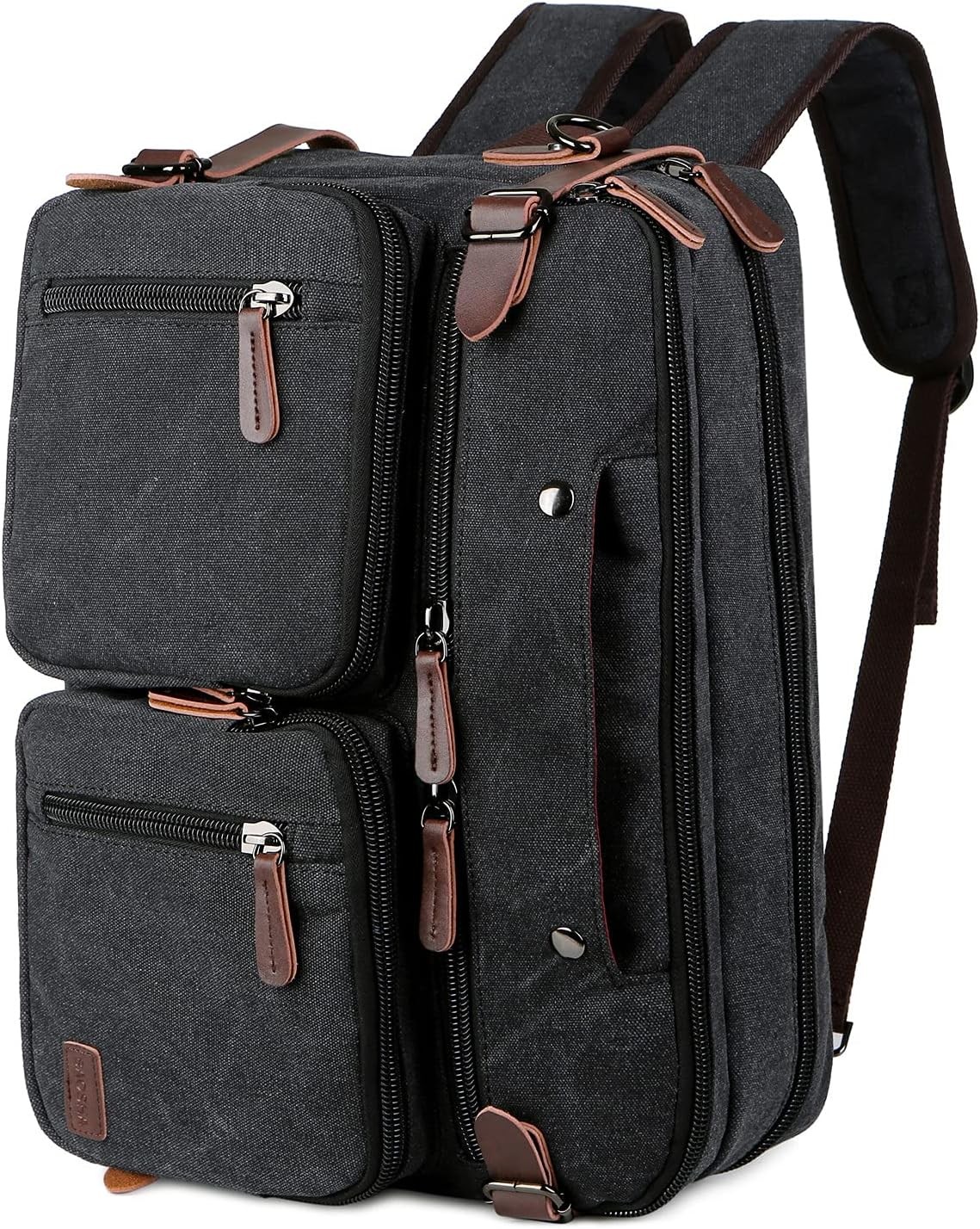 Baosha Convertible Briefcase Backpack 17 Inch Laptop Bag Black-grey Mixed