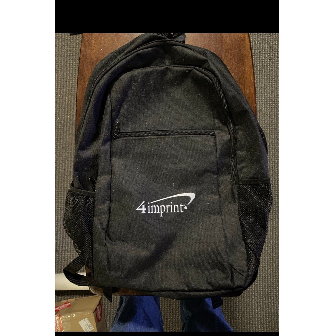 4imprint Black Backpack Zip Closure, Adjustable Straps, Pockets for Travel