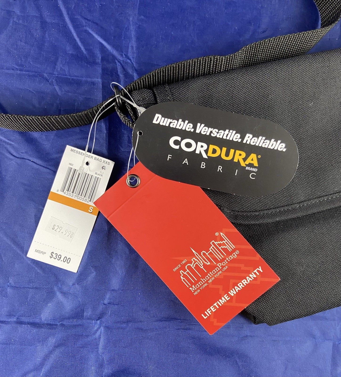 Manhattan Portage Nylon Messenger Bag Crossbody Black 11.5” Wide X 7.5” Tall NWT