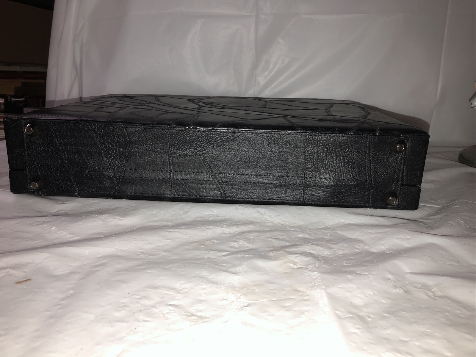 Black Briefcase Designer W/ Locks 12.5×17.5” Attaché Working Unused