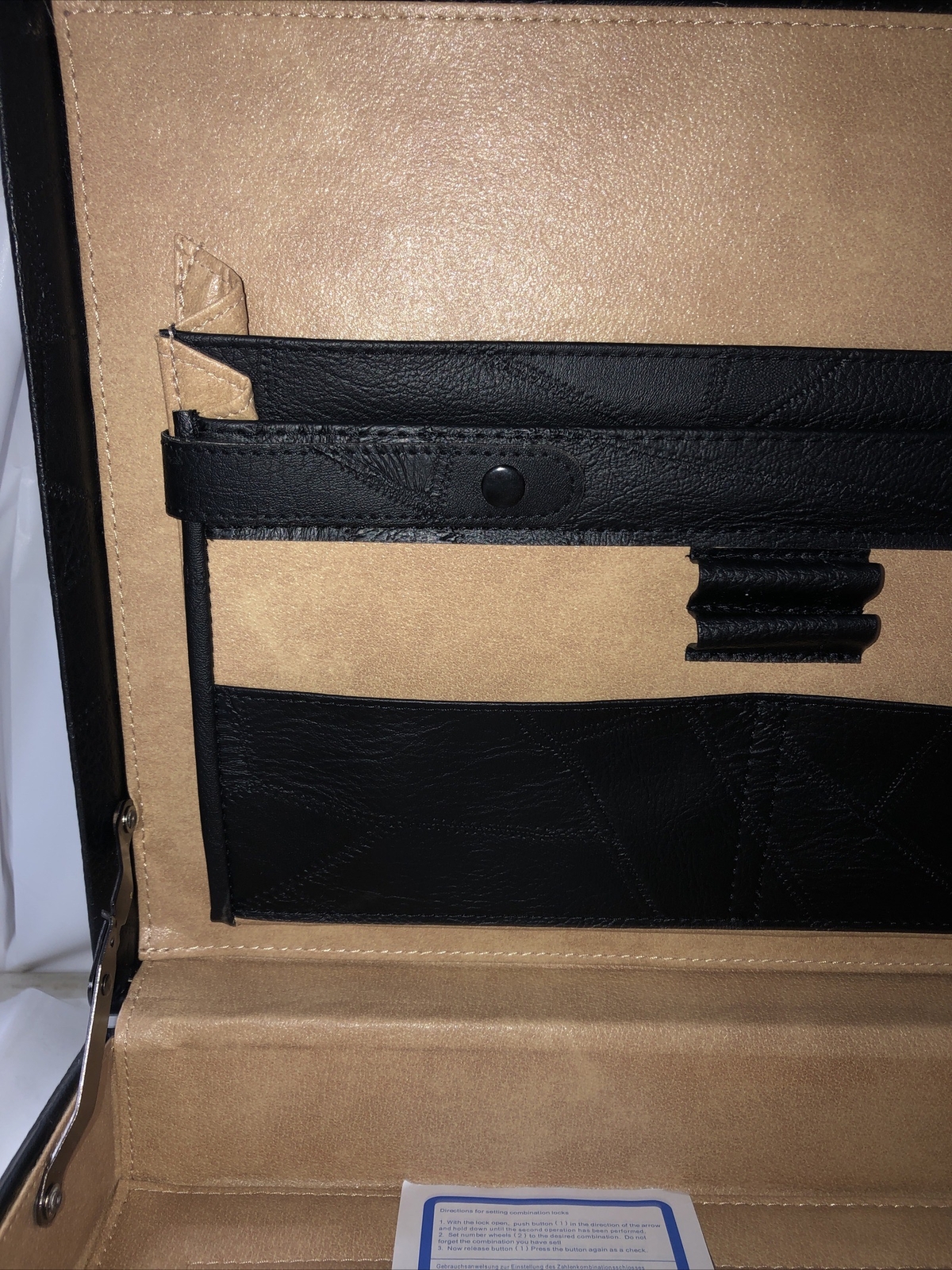 Black Briefcase Designer W/ Locks 12.5×17.5” Attaché Working Unused