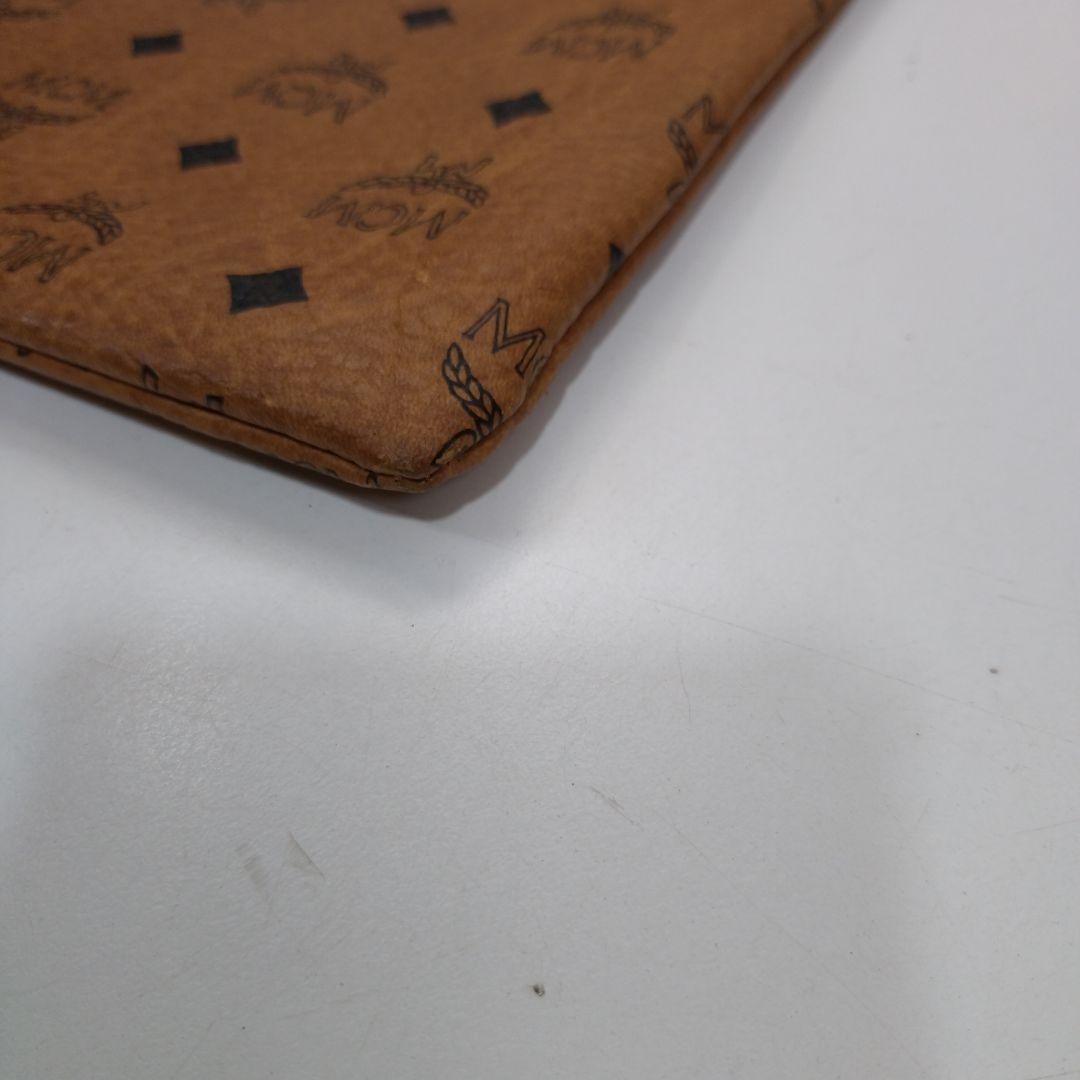 MCM Visetos Authentic Vintage Clutch Bag Brown Handbag Second Bag Travel Pouch