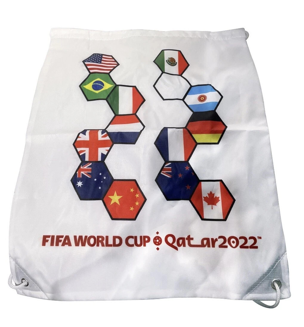 FIFA World Cup 2022 Soccer Drawstring Sling Tote Bag 18 x 14 “ Multi Team