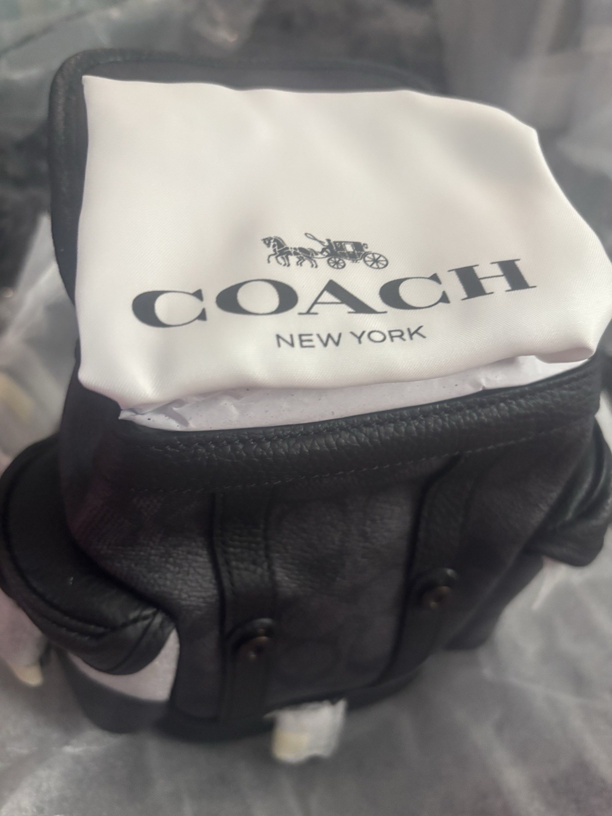 NWT!!! COACH HITCH BACKPACK 13 Signature Canvas CHARCOAL