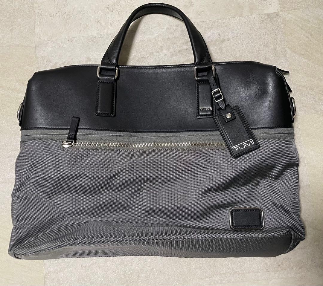 TUMI Lightweight Business Bag Black Gray Two Tone Nylon Leather Mix Edition