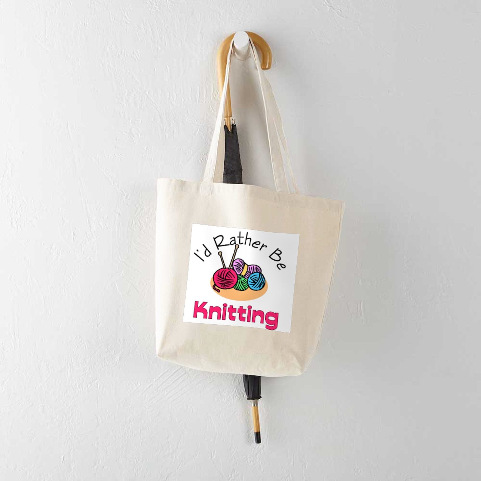 CafePress I’d Rather Be Knitting Tote Bag (229450449)