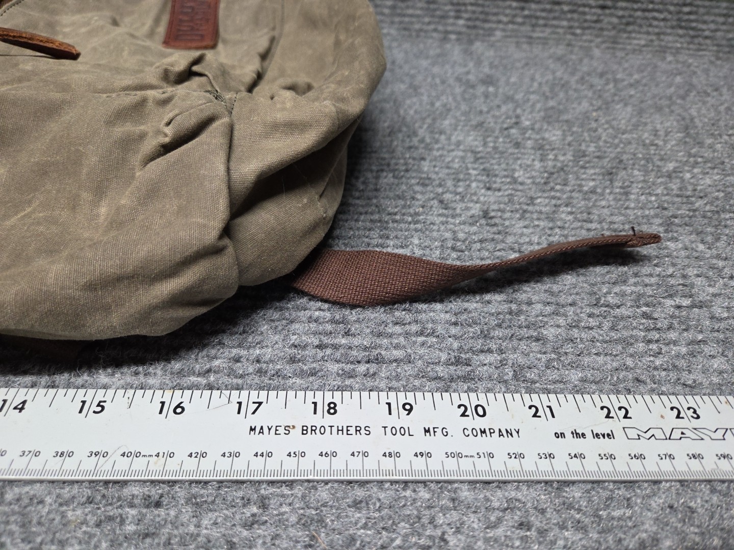 Duluth Trading Co Backpack Satchel Brown Oil Cloth Hiking Duffle Bag