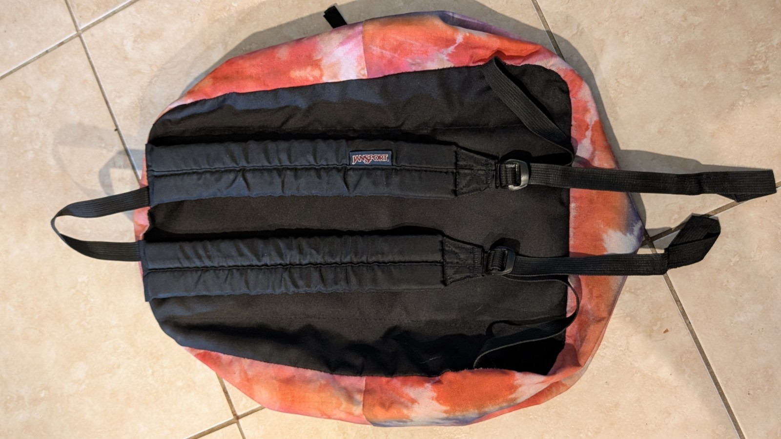 JanSport Tie Dye Backpack Pink Purple Orange School Travel Bag Pockets Adj