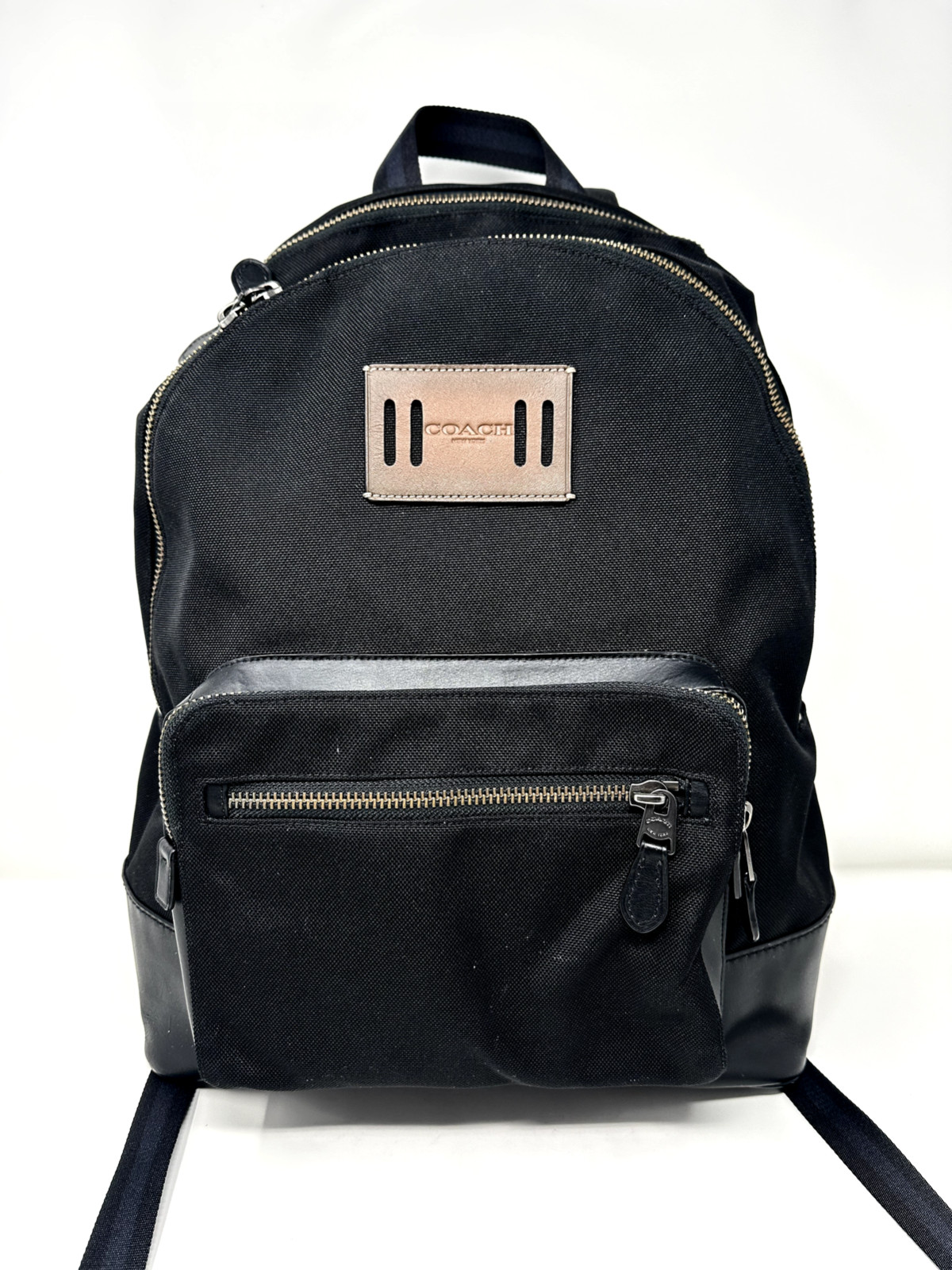 Coach West Cordura Leather Backpack (F27609 Antique Nickel Black)