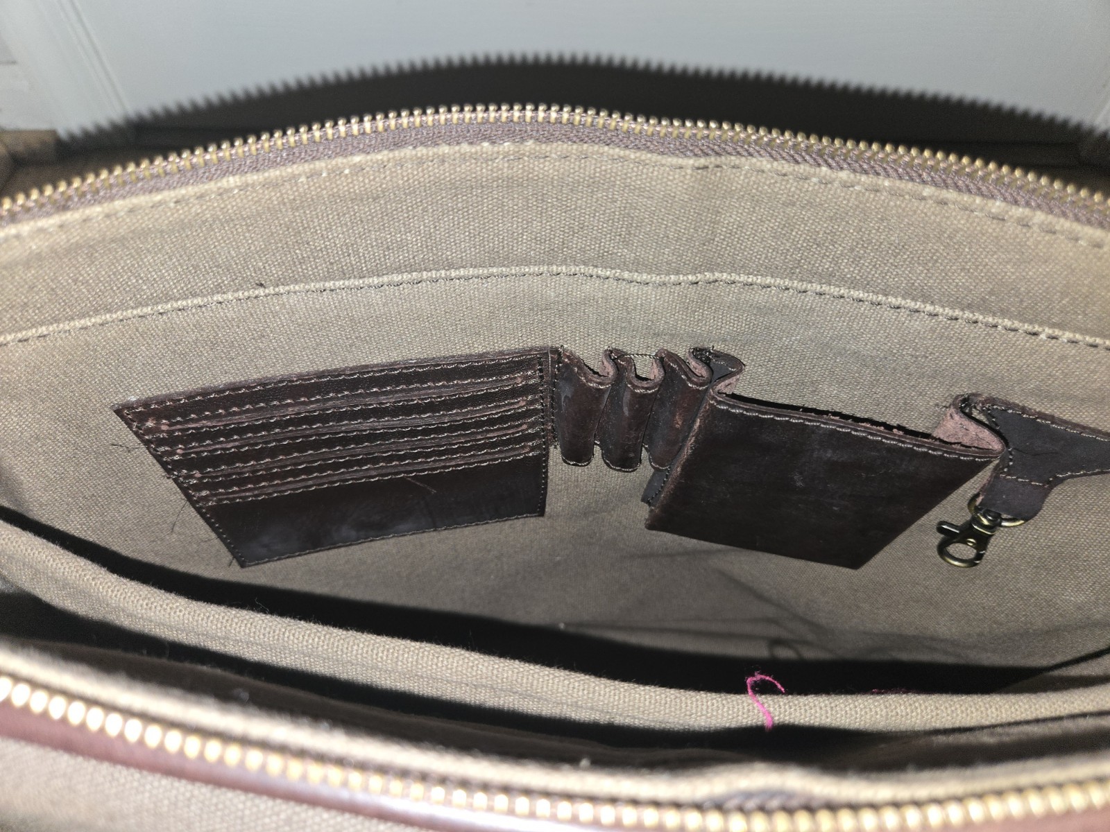 Buffalo Jackson Trading Company Leather Laptop Bag Shoulder Messenger Brown Work