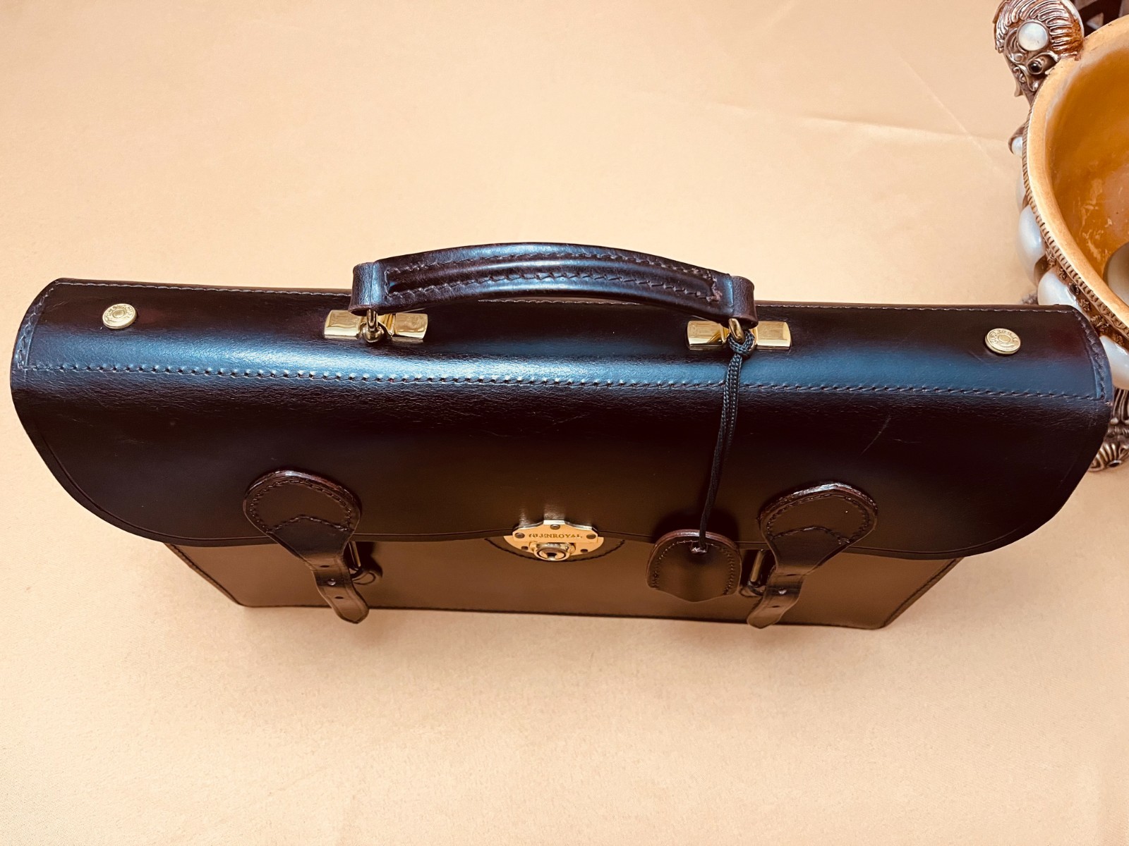 GLENROYAL Dark Brown Bridle Leather Briefcase / Portfolio / Satchel – SCOTLAND