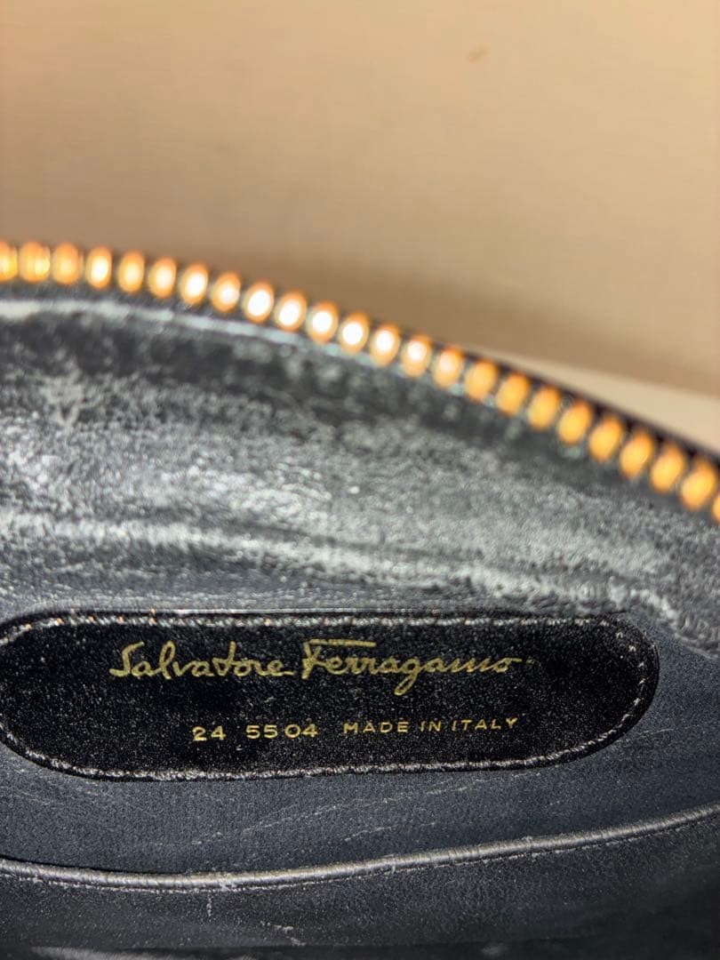 Salvatore Ferragamo Calf Leather Black Clutch Bag Men’s Formal Business