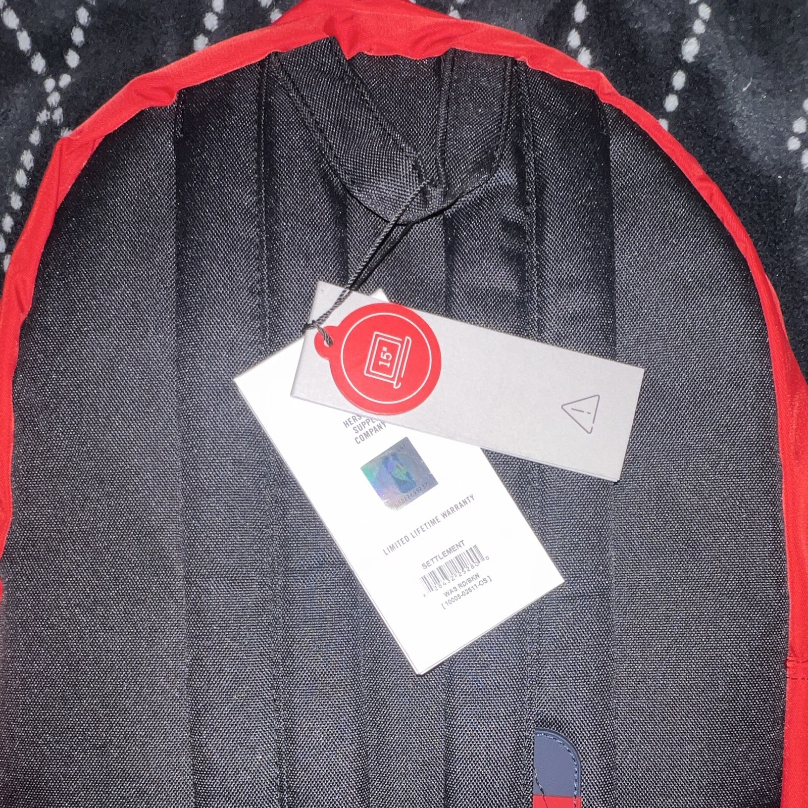 HERSCHEL SETTLEMENT NBA WIZARDS BACKPACK 100% AUTHENTIC -size Laptop 15” -New