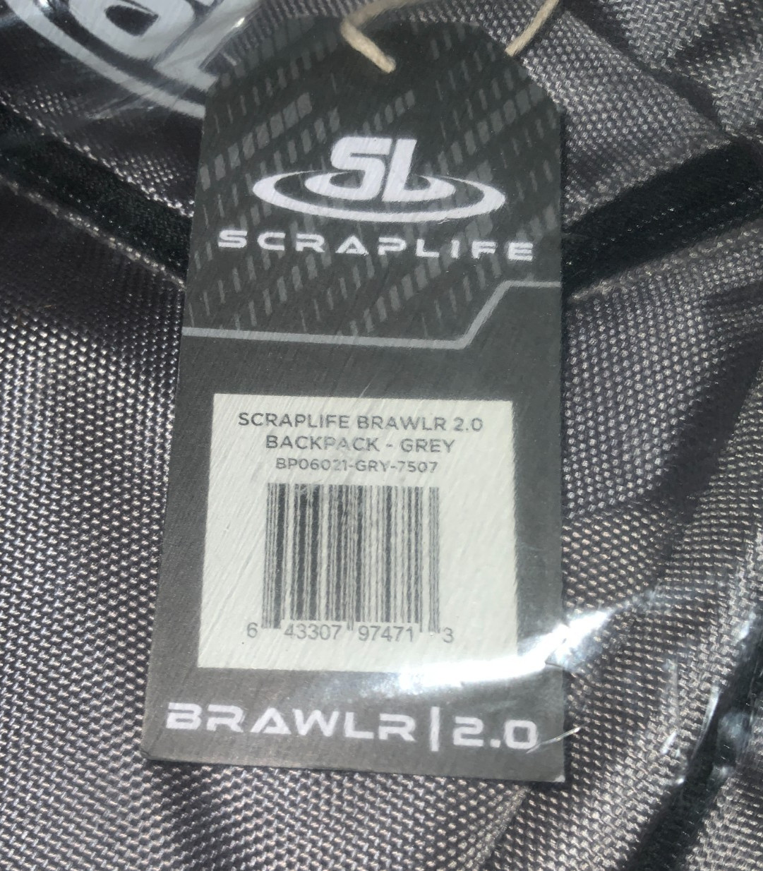 ScrapLife Brawlr 2.0 Grey Wrestling Backpack, 20x12x9, Style# BP06021-GRY-7507