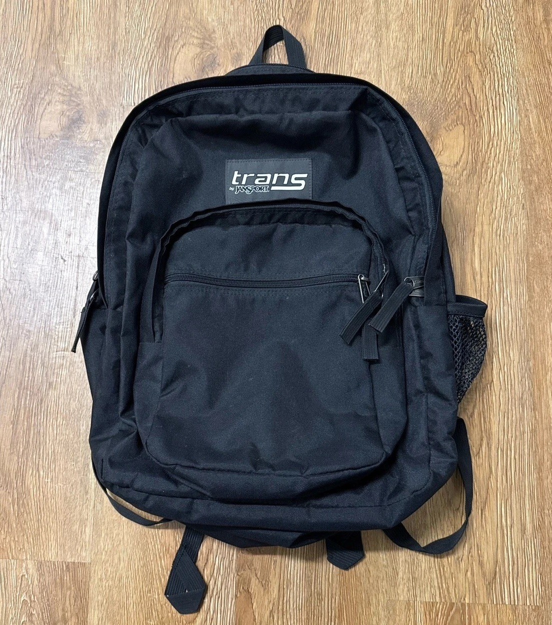 Trans By Jansport Black Backpack Multi Zip Bookbag School Sport Travel Bag