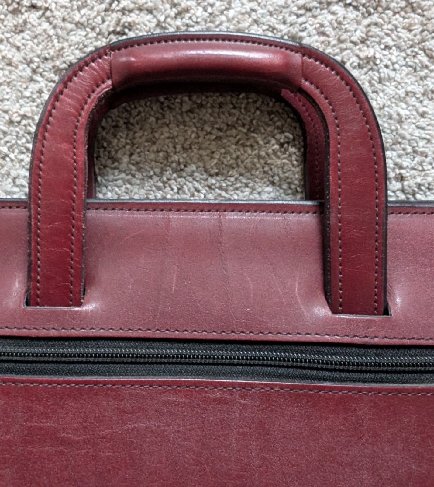 Vintage Schlesinger briefcase bag crossbody leather oxblood burgundy *READ*