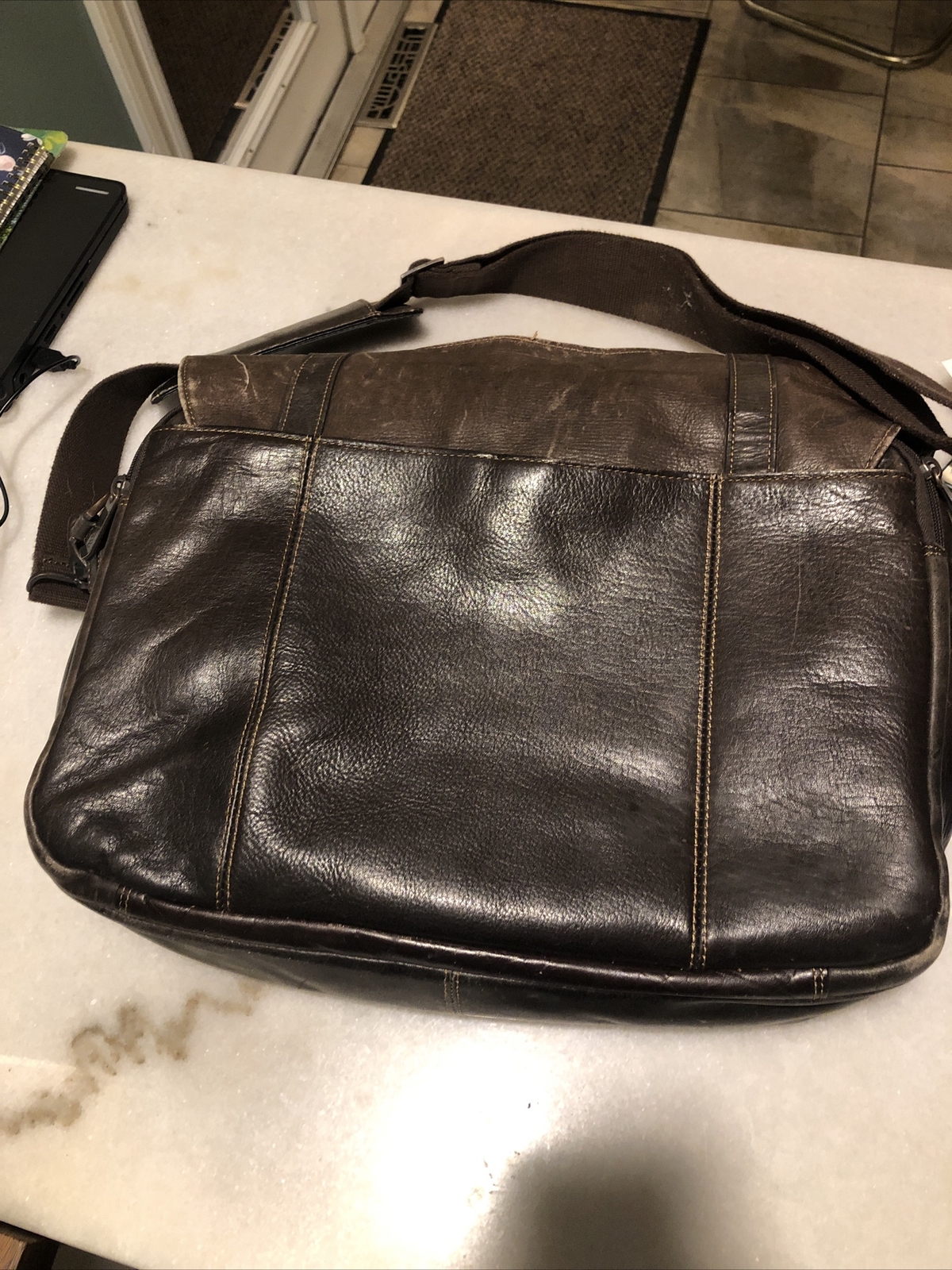 Kenneth Cole Reaction Show Business Messenger Bag, Brown 16” x 12.5” x 4”