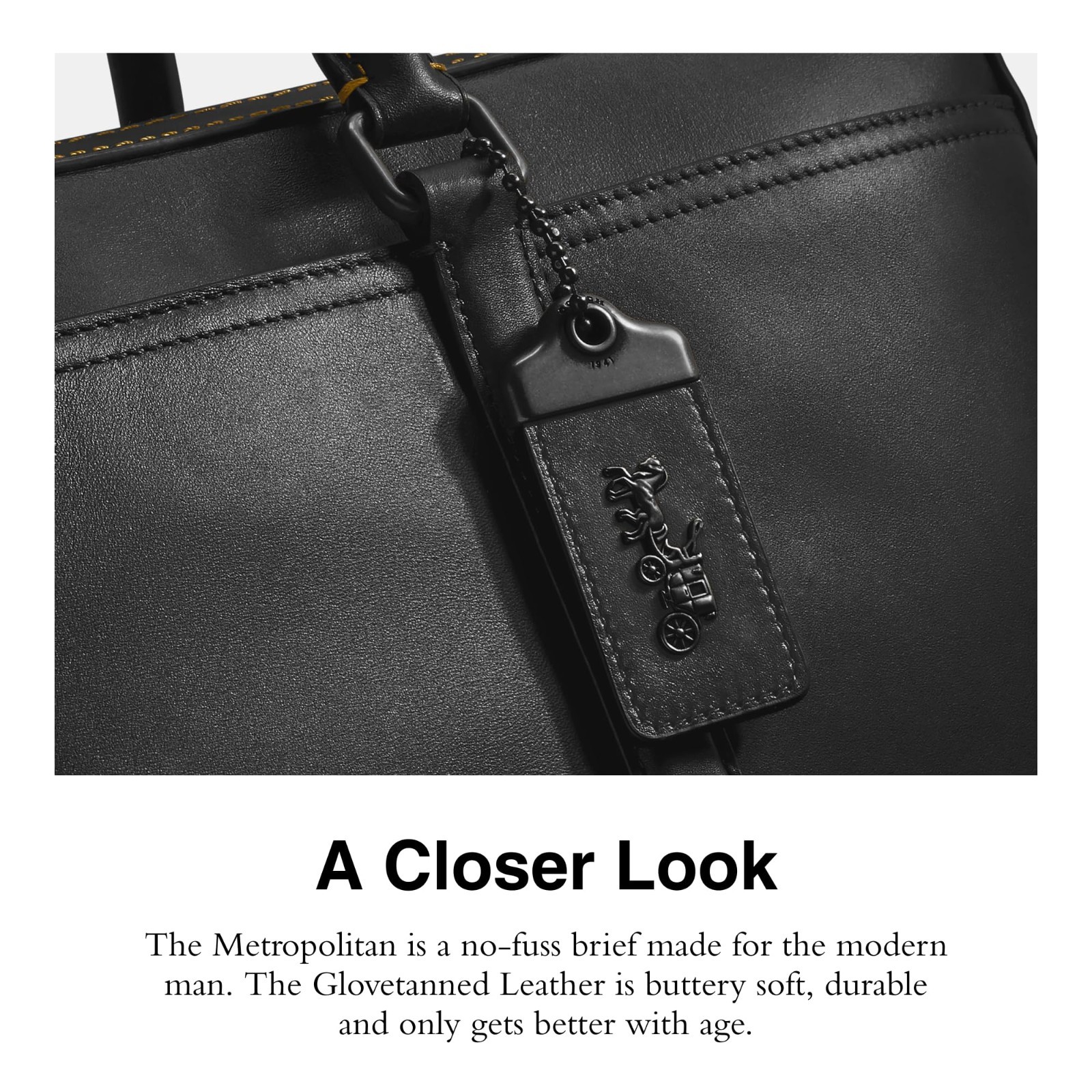 Coach Metropolitan Slim Brief – Black Copper/Black ( Origin $595 )- NEW SEALED