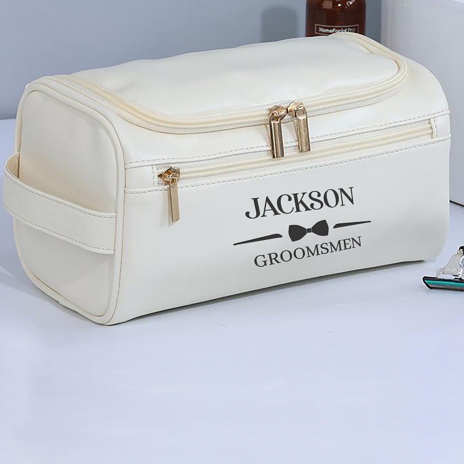 Personalized Leather Toiletry Bag, Gift for Groomsmen, Fathers Day, Wedding