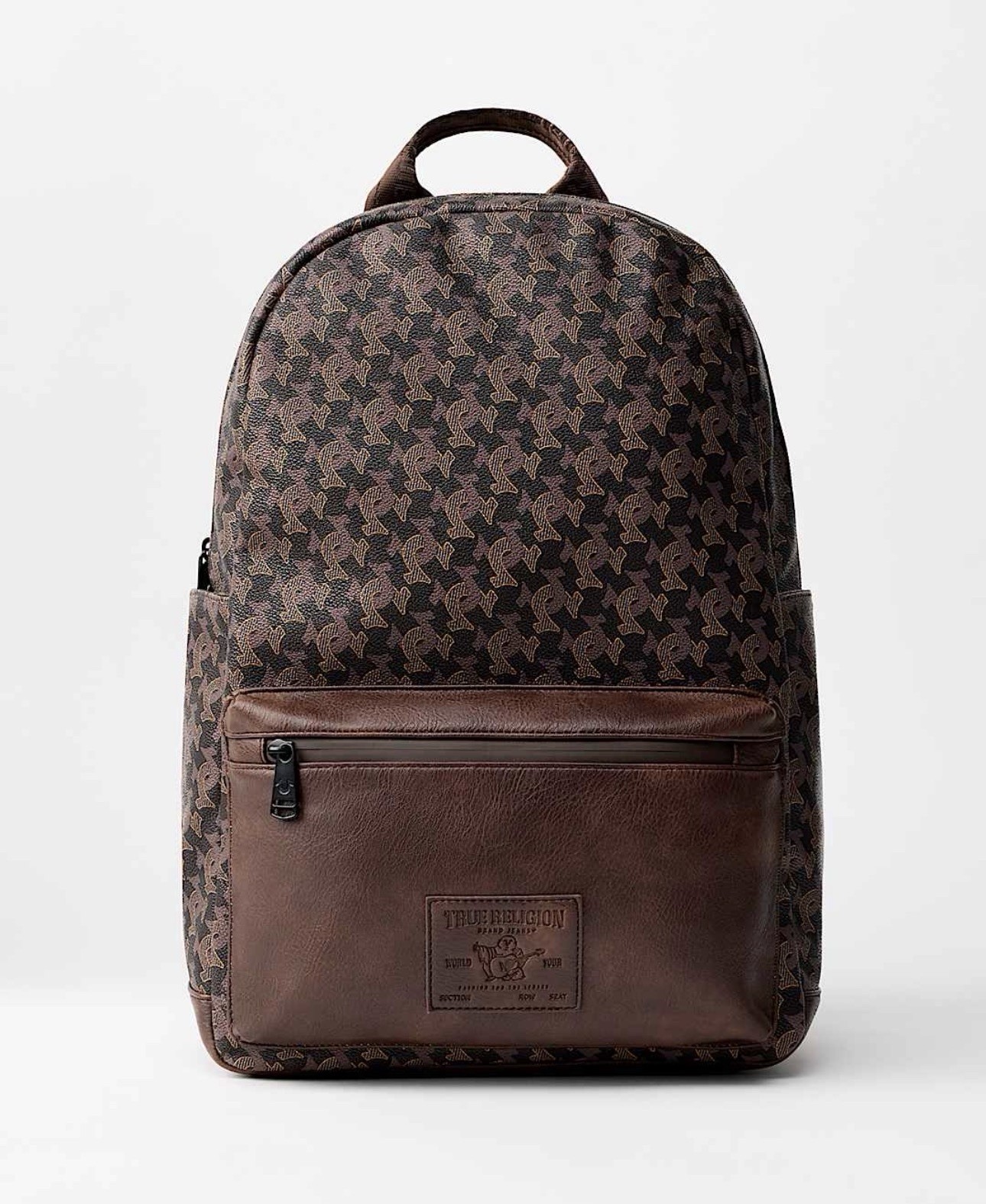 New Authentic True Religion Backpack Brown Black Monogram School Travel Bag Work