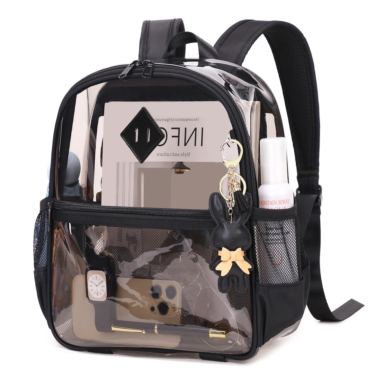 Clear Backpack for Stadium Events Approved 12×6×12, Thick TPU Mini Clear Bag …