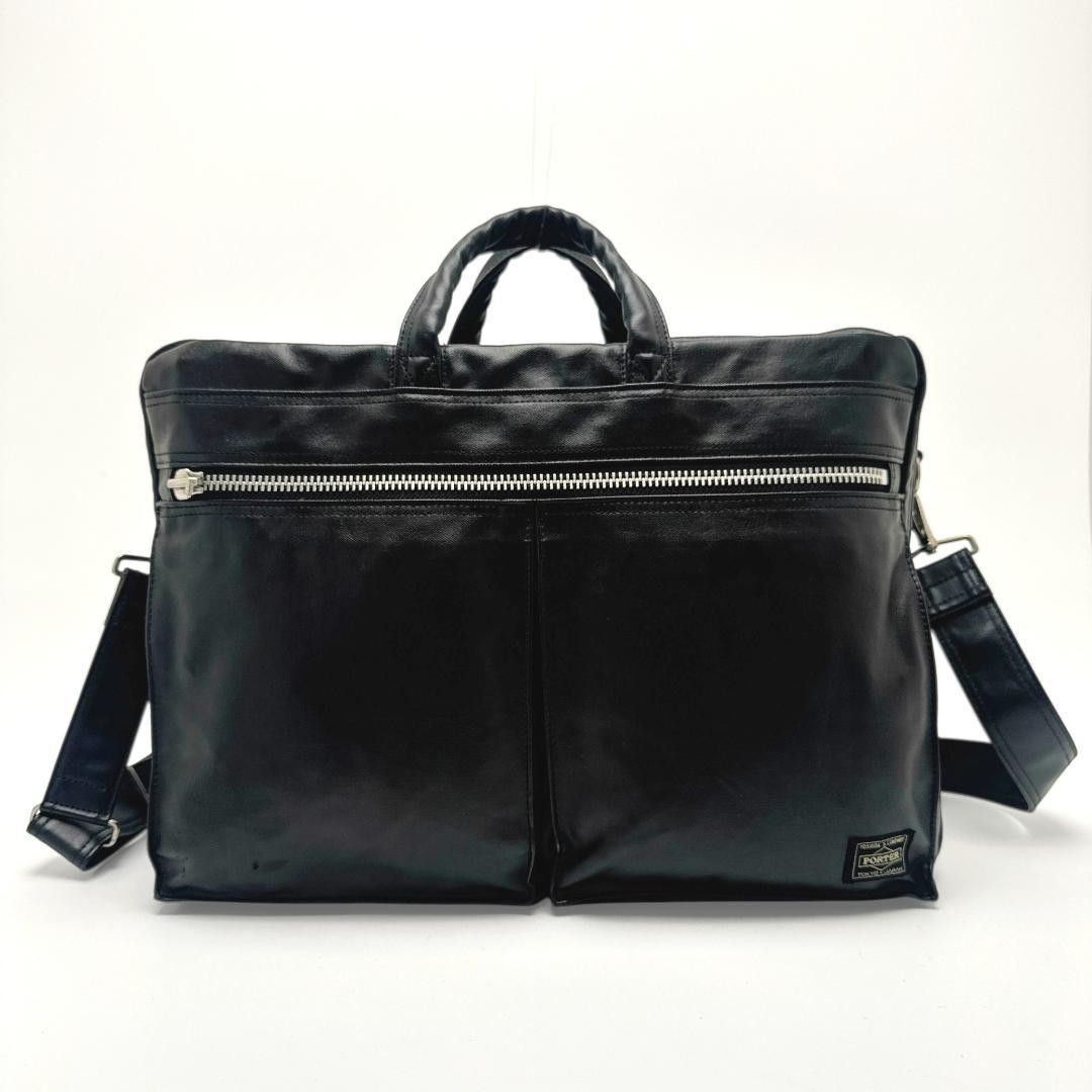 Porter Free Style 2Way Briefcase Black A4 Laptop Bag 707-08208 Excellent Japan