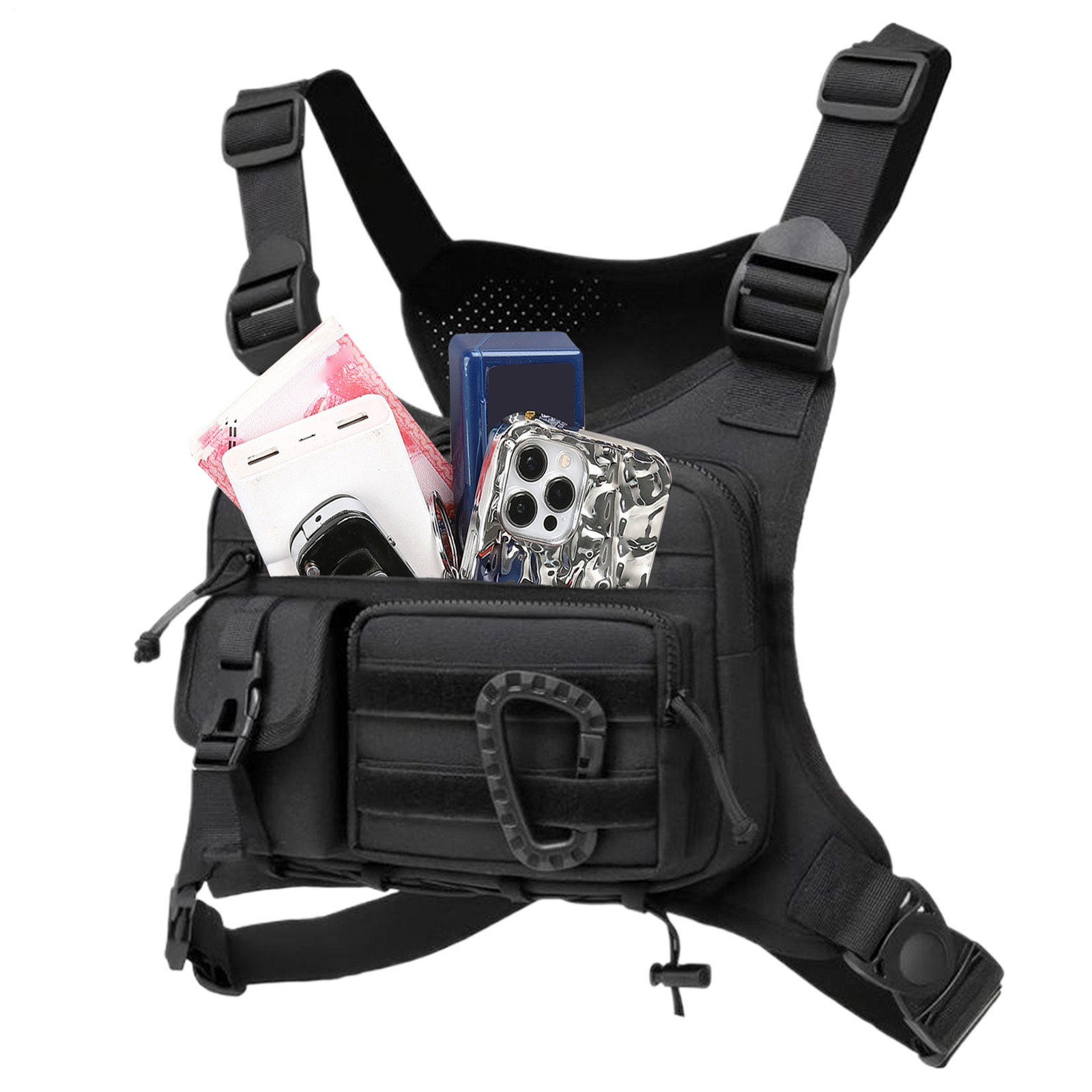 Sport Tactical Combat Chest Rig Bag Front Pouch Recon Kit Pack Protective Vest