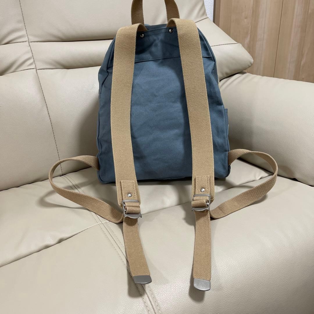 Shinzaburo canvas Backpack backpack blue gray x beige