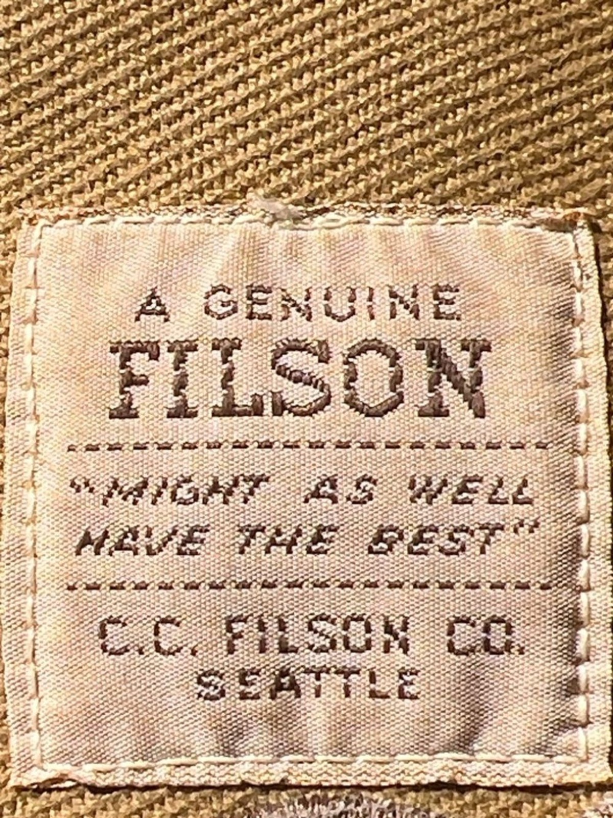 VTG Authentic Filson Medium Field Bag 232 Tan Canvas Bridle Leather Excellent