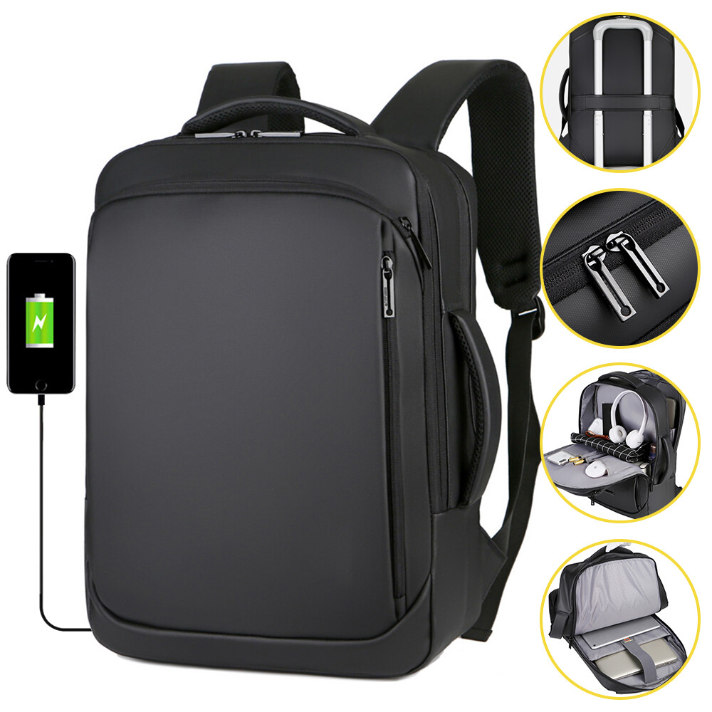Men Multifunctional 15.6 Inch Laptop Backpack Travel Business USB Notebook Bag