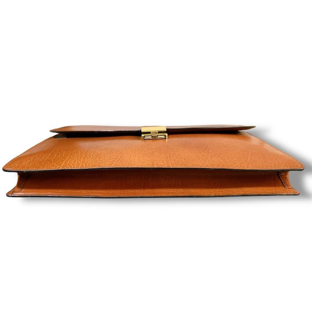 Authentic Bally Leather 2-Way Business Bag 37cm A4 Large Brown Leather