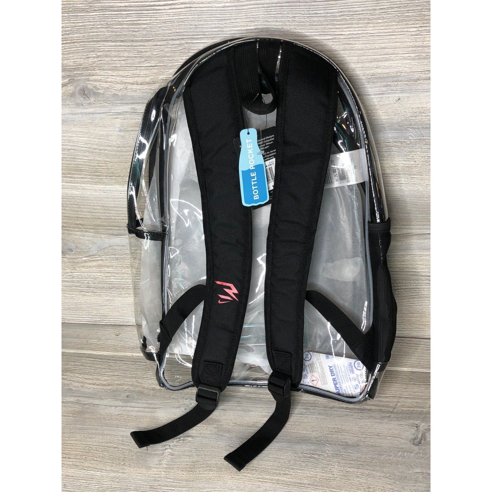 Clear Transparent Backpack Nike 3 Brand Russel Wilson School Bag NWT